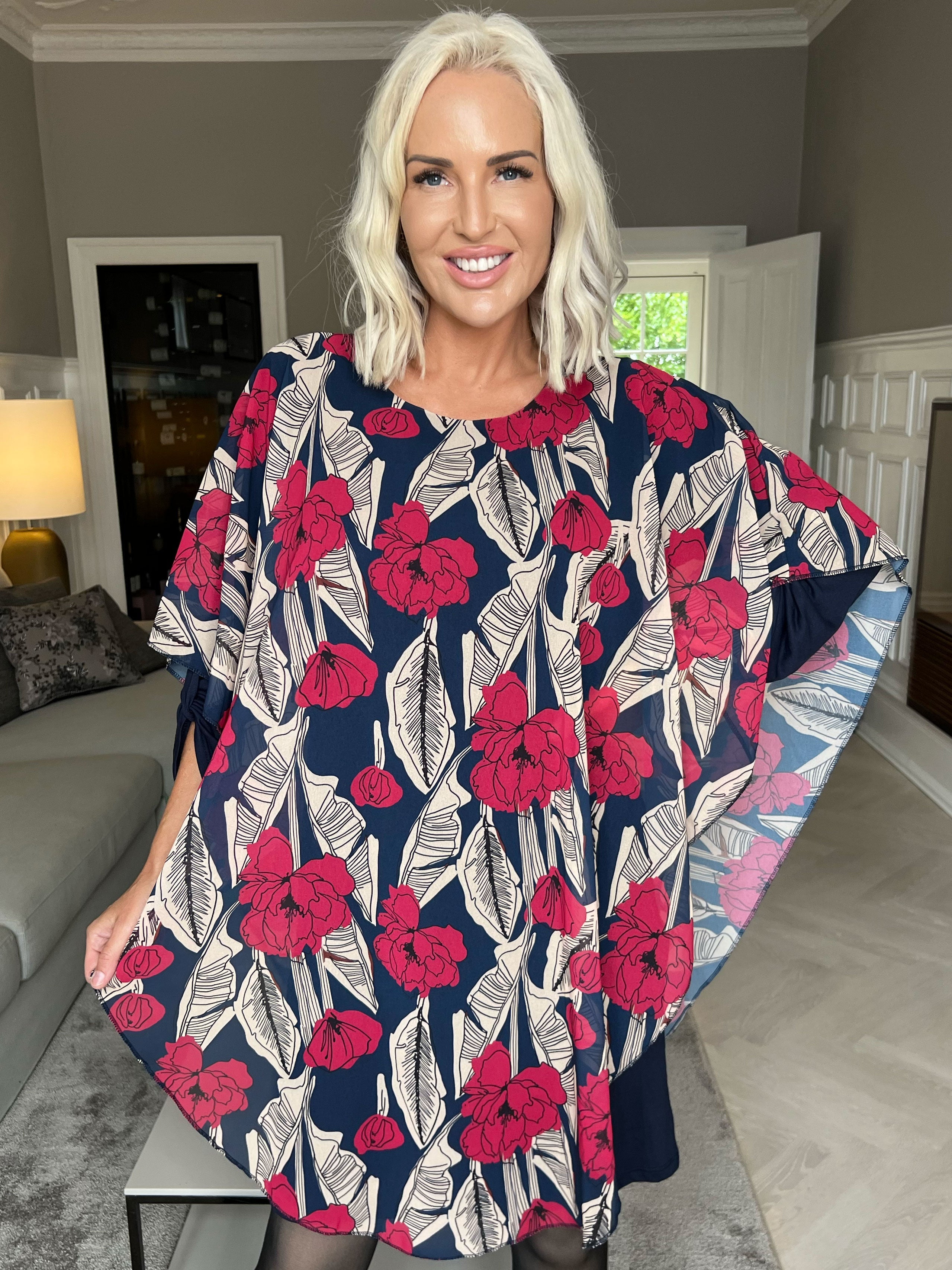 Kenya Feather Long Sleeve - Tunikaklänning med chiffonglager
